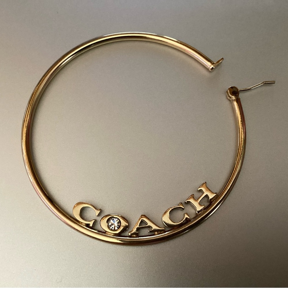 Coach hoop earrings. 2.5 inch circumference. These earrings are so beautiful!